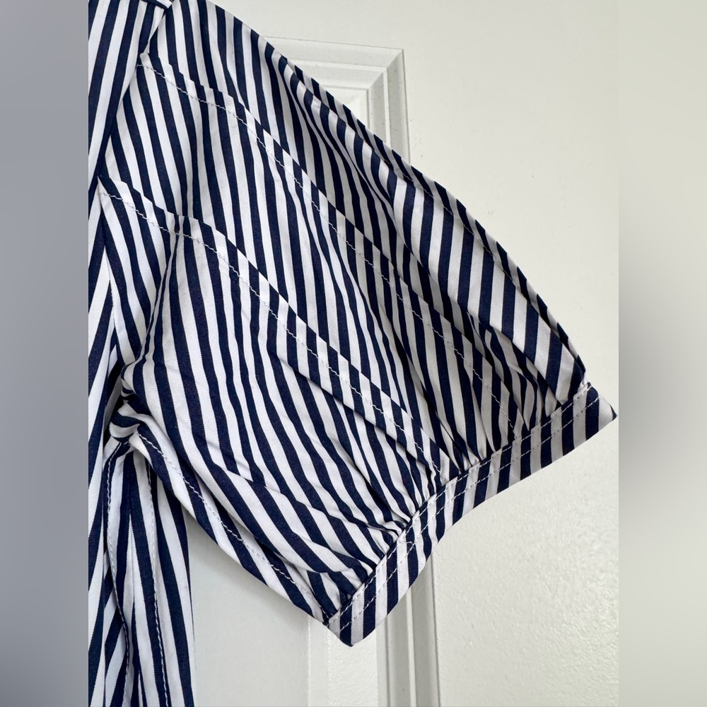 NWT! | J. Crew Delilah dress in striped 100% cotton poplin navy blue & white XXS - Picture 4 of 16